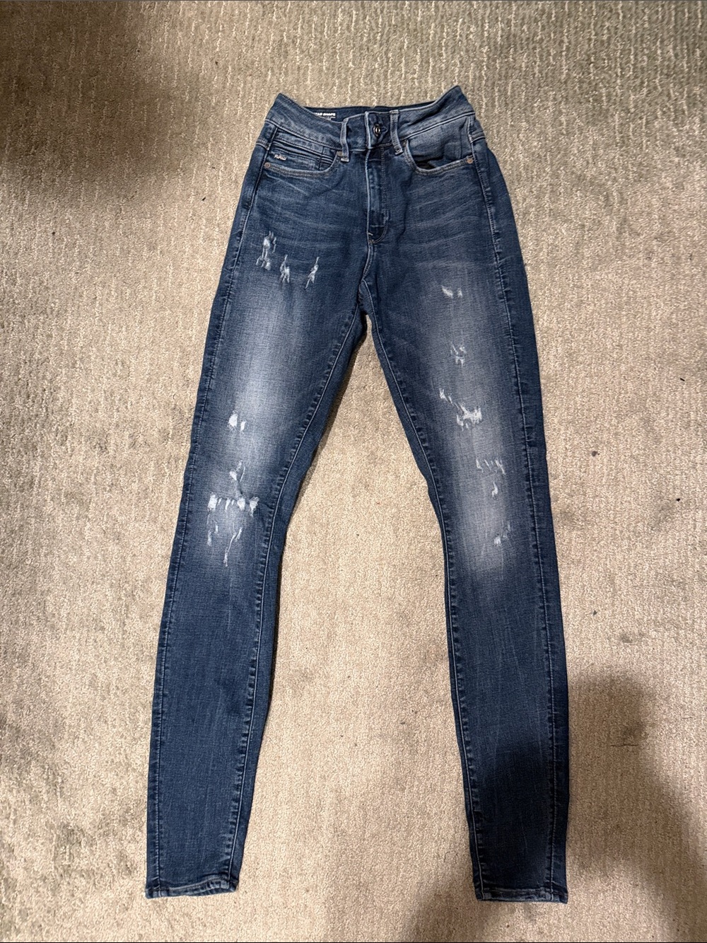 G-Star Dark Blue High Super Skinny Jeans